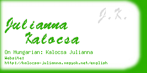 julianna kalocsa business card